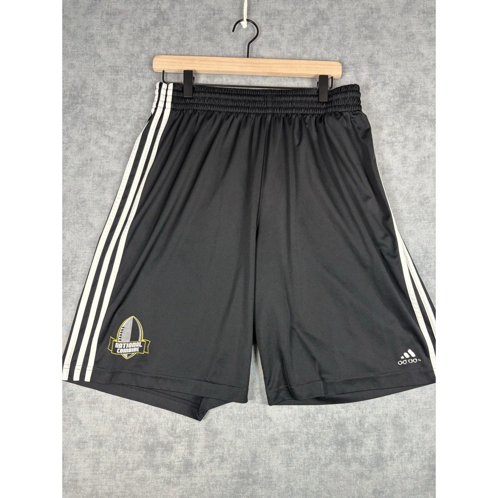 Adidas ClimaLite Shorts Men's Large Black National Combine Athletic Gym 3 Stripe